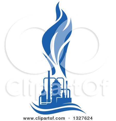 Clipart of a Blue Natural Gas and Flame Design 13 - Royalty Free Vector Illustration by Vector Tradition SM
