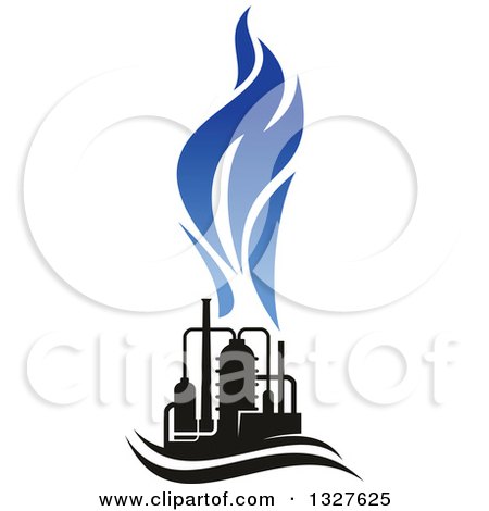 Clipart of a Black and Blue Natural Gas and Flame Design 14 - Royalty Free Vector Illustration by Vector Tradition SM