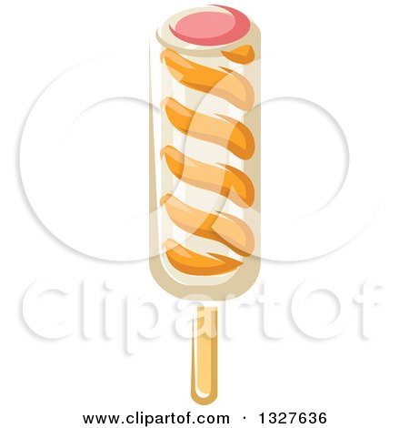 Clipart of a Cartoon Ice Cream Stick Popsicle - Royalty Free Vector Illustration by Vector Tradition SM