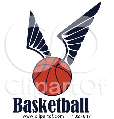 Clipart of a Winged Basketball over Text - Royalty Free Vector Illustration by Vector Tradition SM