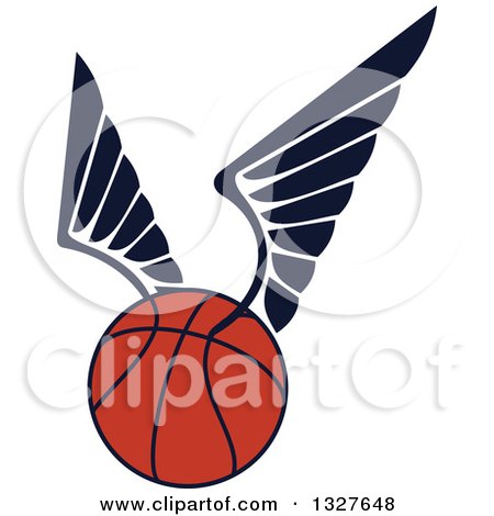 Clipart of a Winged Basketball - Royalty Free Vector Illustration by Vector Tradition SM