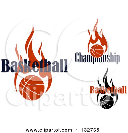 Clipart of Basketballs with Flames and Text - Royalty Free Vector Illustration by Vector Tradition SM