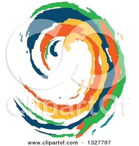 Clipart of a Colorful Painted Curling Wave 6 - Royalty Free Vector Illustration by Vector Tradition SM
