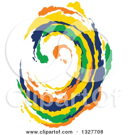 Clipart of a Colorful Painted Curling Wave 7 - Royalty Free Vector Illustration by Vector Tradition SM