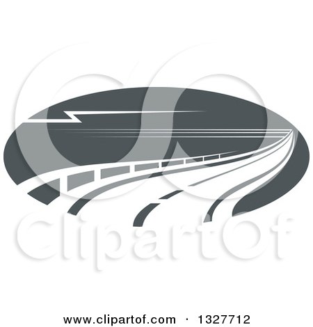 Clipart of a Highway Road with Barriers - Royalty Free Vector Illustration by Vector Tradition SM