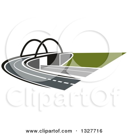 Clipart of a Highway Road, Street and Bridge - Royalty Free Vector Illustration by Vector Tradition SM