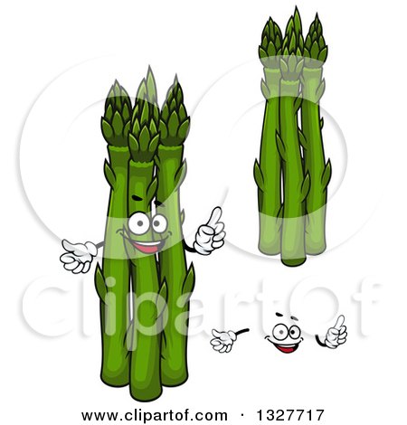 Clipart of a Cartoon Face, Hands and Asparagus 2 - Royalty Free Vector Illustration by Vector Tradition SM
