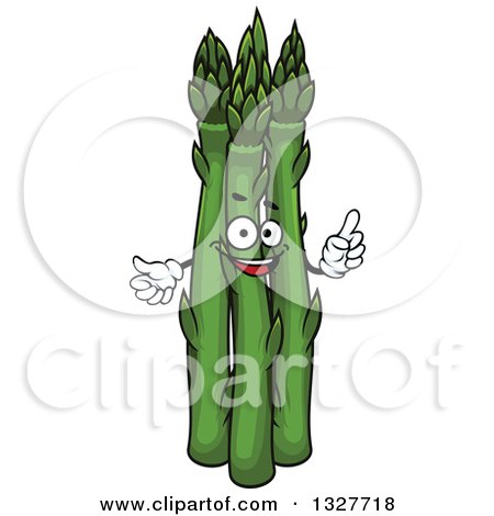 Clipart of a Cartoon Asparagus Character Holding up a Finger - Royalty Free Vector Illustration by Vector Tradition SM