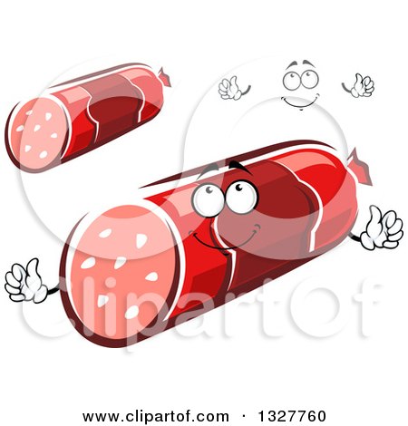 Clipart of a Cartoon Face, Hands and Sausages - Royalty Free Vector Illustration by Vector Tradition SM