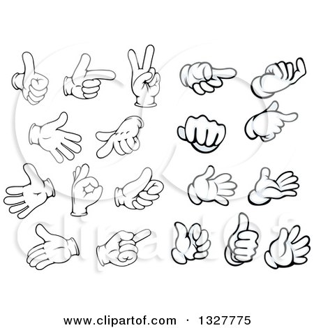 Clipart of Cartoon Hands - Royalty Free Vector Illustration by Vector Tradition SM