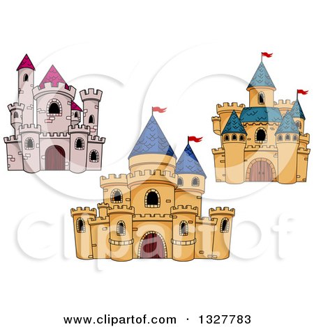 Clipart of Cartoon Castles - Royalty Free Vector Illustration by Vector Tradition SM