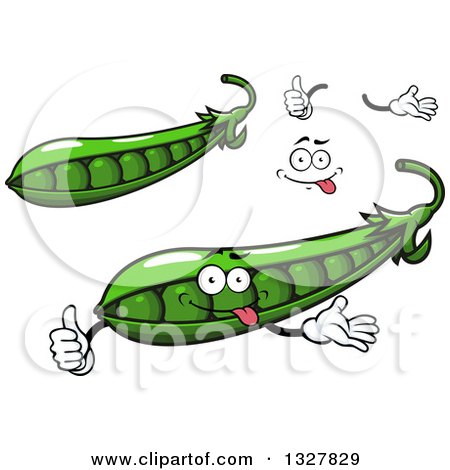 Clipart of a Cartoon Face, Hands and Peas - Royalty Free Vector Illustration by Vector Tradition SM