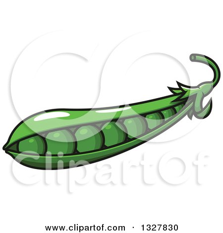Clipart of a Cartoon Pea Pod - Royalty Free Vector Illustration by Vector Tradition SM