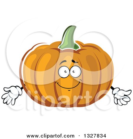 Clipart of a Cartoon Pumpkin Character - Royalty Free Vector Illustration by Vector Tradition SM