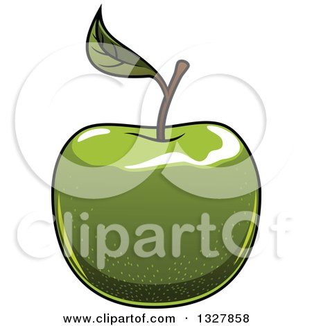 Clipart of a Shiny Green Apple - Royalty Free Vector Illustration by Vector Tradition SM