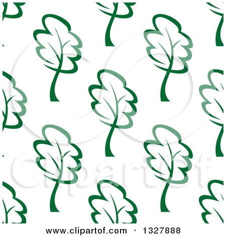 Clipart of a Seamless Background Pattern of Sketched Green Trees - Royalty Free Vector Illustration by Vector Tradition SM