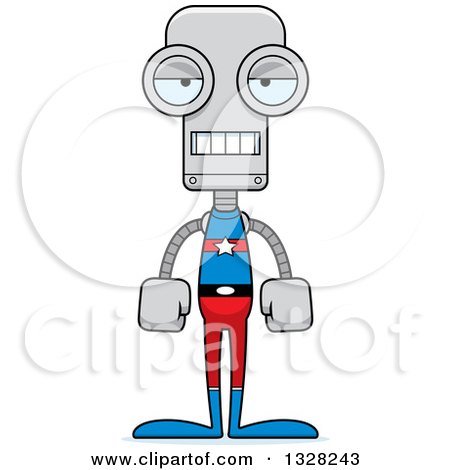 Clipart of a Cartoon Skinny Bored Robot - Royalty Free Vector Illustration by Cory Thoman