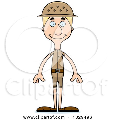 Clipart of a Cartoon Happy Tall Skinny White Zookeeper Man - Royalty Free Vector Illustration by Cory Thoman