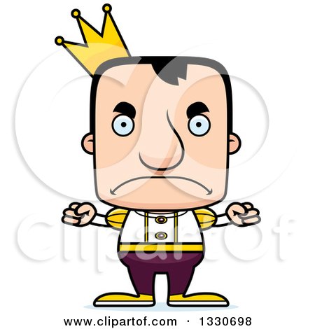 Clipart of a Cartoon Mad Block Headed White Man Prince - Royalty Free Vector Illustration by Cory Thoman