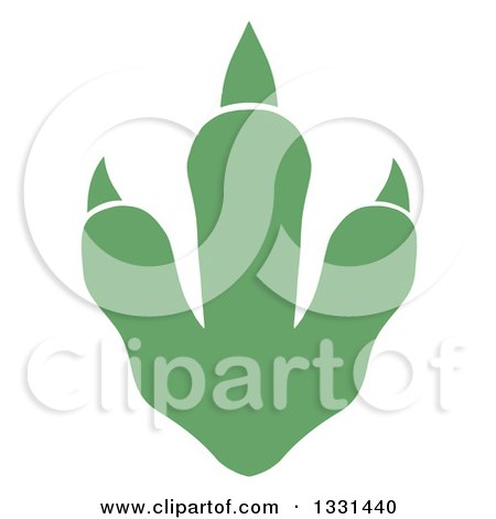 Clipart of a Green Raptor Dinosaur Foot Print - Royalty Free Vector Illustration by Hit Toon