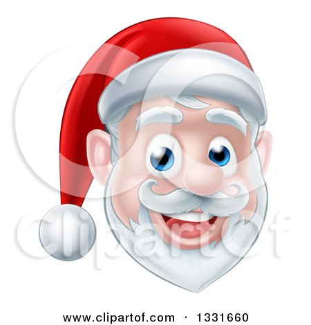 Clipart of a Happy Santa Claus Face - Royalty Free Vector Illustration by AtStockIllustration