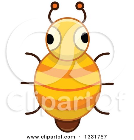 Clipart of a Cartoon Orange and Yellow Striped Bug - Royalty Free Vector Illustration by Liron Peer