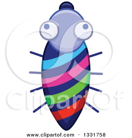 Clipart of a Cartoon Colorful Striped Bug - Royalty Free Vector Illustration by Liron Peer