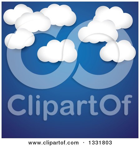 Clipart of a Blue Sky Background with Clouds over Text Space - Royalty Free Vector Illustration by ColorMagic