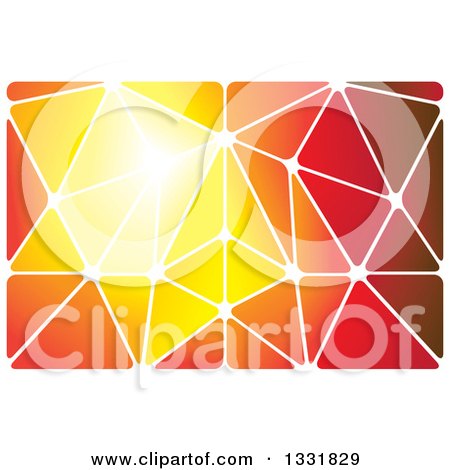 Clipart of a Geometric Background of Red, Orange and Yellow Triangles - Royalty Free Vector Illustration by ColorMagic