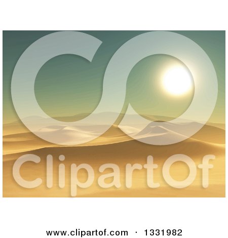 Clipart of a Blurred Desert with Dunes at Sunset - Royalty Free Vector Illustration by KJ Pargeter