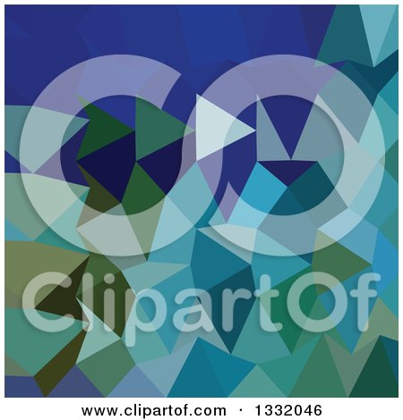 Clipart of a Low Poly Abstract Geometric Background of Blue Pigment - Royalty Free Vector Illustration by patrimonio