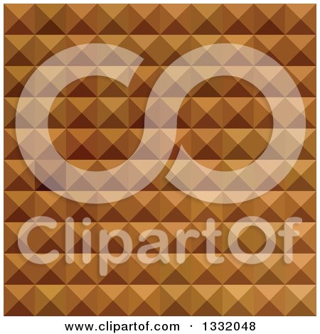 Clipart of a Geometric Background of 3d Pyramids in Bronze Brown - Royalty Free Vector Illustration by patrimonio