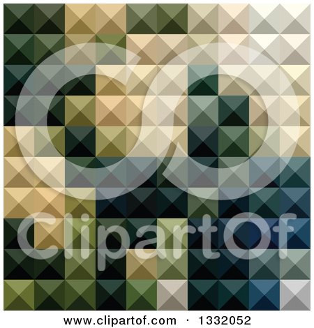 Clipart of a Geometric Background of 3d Pyramids in Castleton Green - Royalty Free Vector Illustration by patrimonio