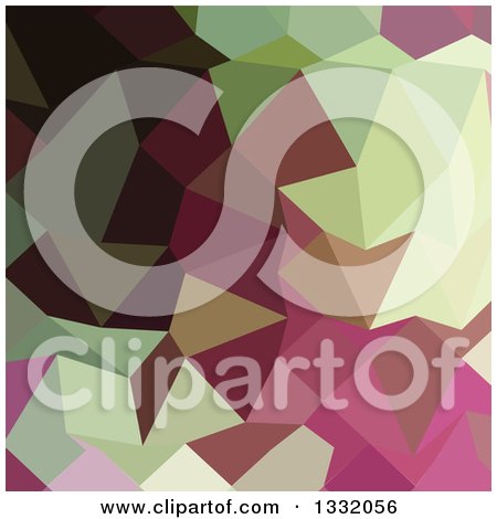 Clipart of a Low Poly Abstract Geometric Background of Claret Red - Royalty Free Vector Illustration by patrimonio