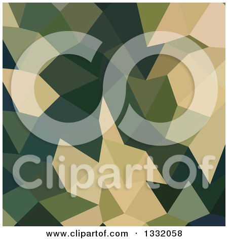Clipart of a Low Poly Abstract Geometric Background of Dark Olive Green - Royalty Free Vector Illustration by patrimonio