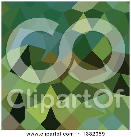 Clipart of a Low Poly Abstract Geometric Background of Dark Spring Green - Royalty Free Vector Illustration by patrimonio