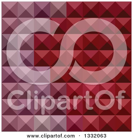 Clipart of a Geometric Background of 3d Pyramids in Falu Red - Royalty Free Vector Illustration by patrimonio