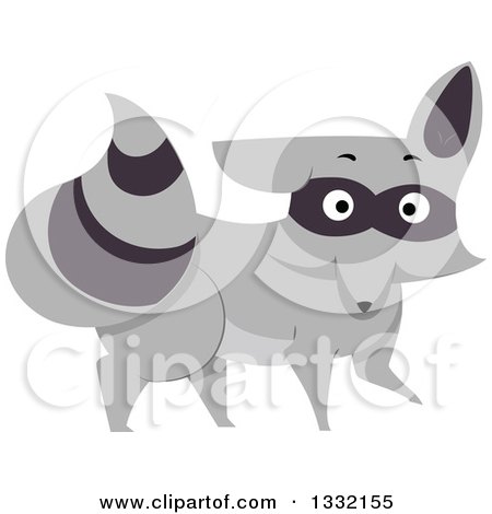 Clipart of a Surprised Raccoon - Royalty Free Vector Illustration by BNP Design Studio