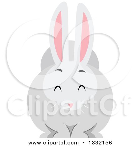 Clipart of a Chubby White Rabbit - Royalty Free Vector Illustration by BNP Design Studio