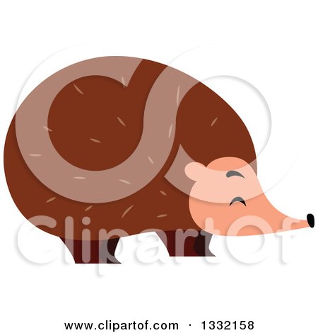 Clipart of a Hedgehog in Profile - Royalty Free Vector Illustration by BNP Design Studio