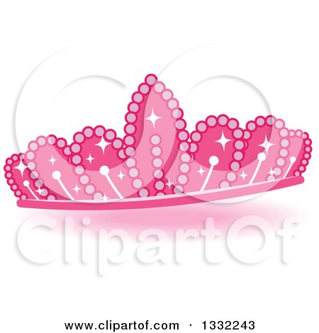 Clipart of a Jeweled Pink Princess Crown 2 - Royalty Free Vector Illustration by BNP Design Studio