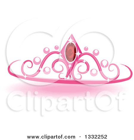 Clipart of a Jeweled Pink Princess Crown 3 - Royalty Free Vector Illustration by BNP Design Studio