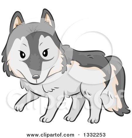 Clipart of a Cartoon Wolf Walking - Royalty Free Vector Illustration by BNP Design Studio