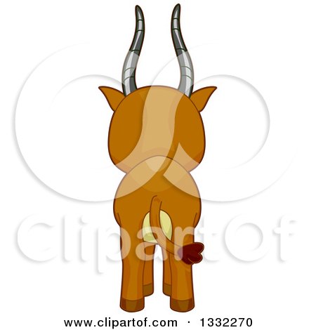 Clipart of a Rear View of a Cute Gazelle - Royalty Free Vector Illustration by BNP Design Studio