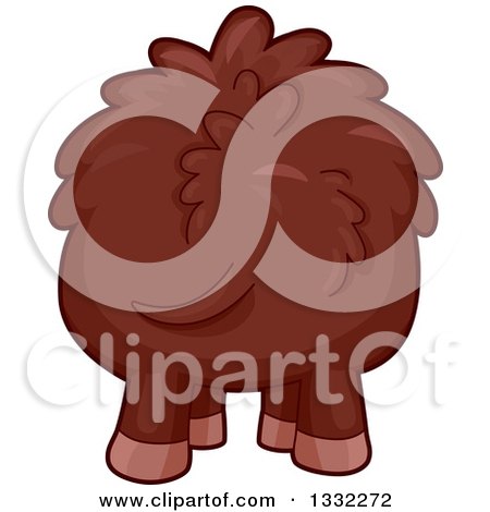 Clipart of a Rear View of a Boar - Royalty Free Vector Illustration by BNP Design Studio