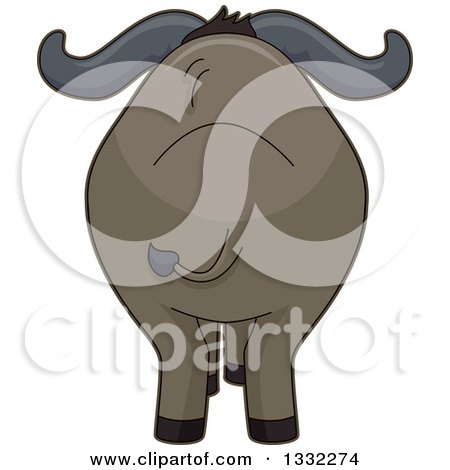 Clipart of a Rear View of a Wildebeest - Royalty Free Vector Illustration by BNP Design Studio