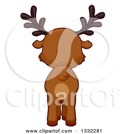 Clipart of a Rear View of a Reindeer - Royalty Free Vector Illustration by BNP Design Studio