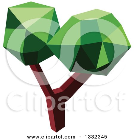 Clipart of a Low Poly Geometric Tree 2 - Royalty Free Vector Illustration by Vector Tradition SM