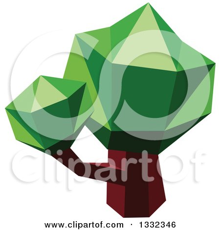 Clipart of a Low Poly Geometric Tree 3 - Royalty Free Vector Illustration by Vector Tradition SM