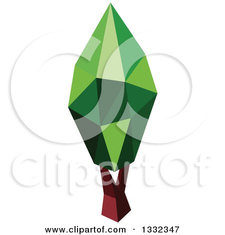 Clipart of a Low Poly Geometric Tree 4 - Royalty Free Vector Illustration by Vector Tradition SM